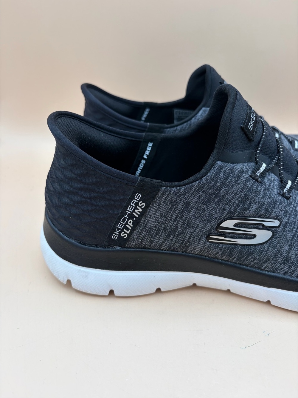 Skechers Athletic Women’s Size 8 Slip-On Sneakers - Charcoal & White - Picture 2 of 8